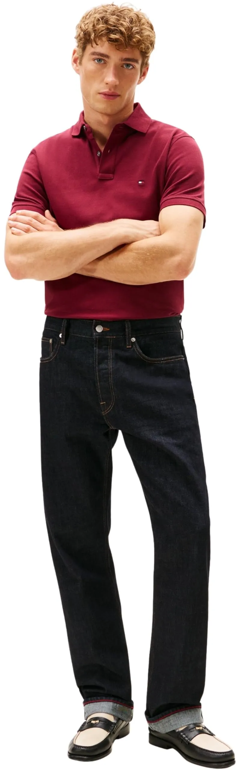 Tommy Hilfiger 1985 Regular Fit Polo Shirt, Burgundy, S - immagine 5