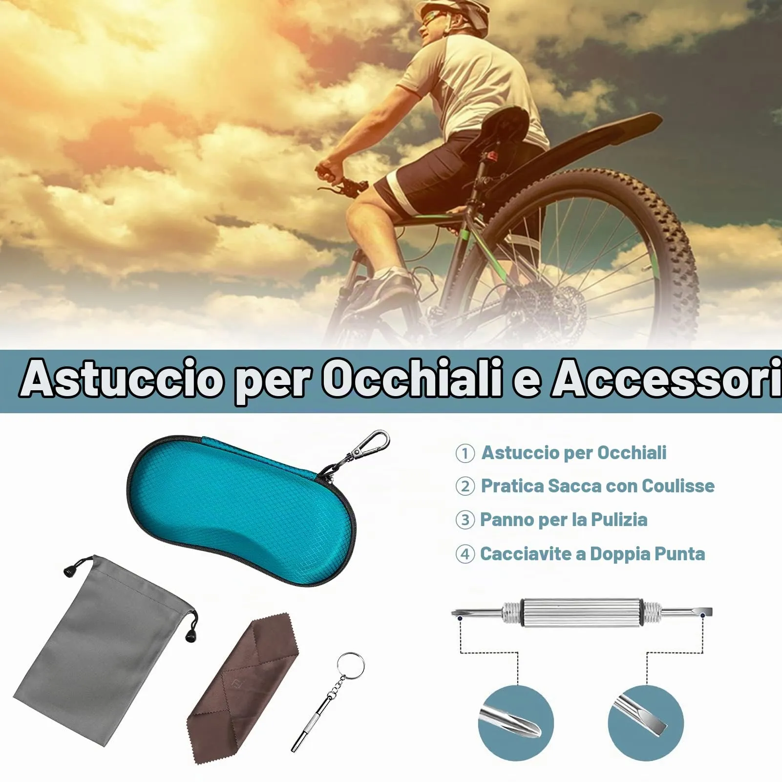 FINTIE Custodia Rigida per Occhiali da Sole e Vista AGSB140-ASM - immagine 2