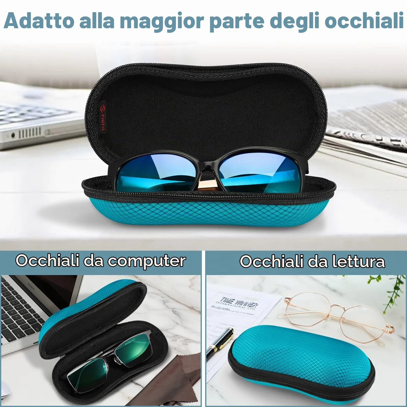 FINTIE Custodia Rigida per Occhiali da Sole e Vista AGSB140-ASM - immagine 5