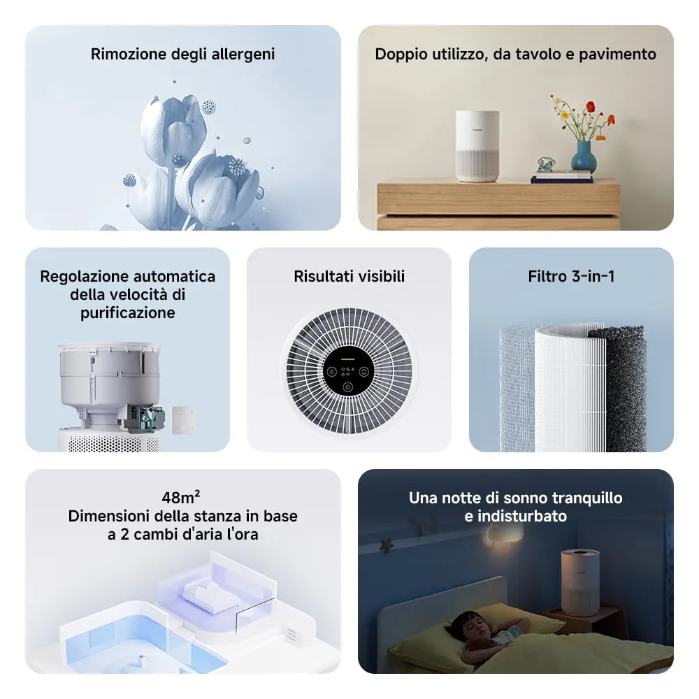 Xiaomi Smart Air Purifier 4 Compact, Filtro HEPA - immagine 2