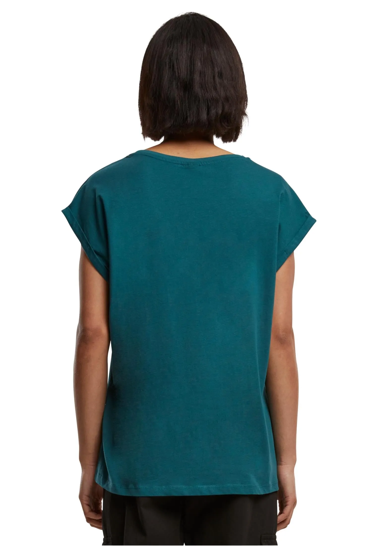 Urban Classics T-shirt da Donna con Manica Arrotolata in Cotone, Rosso Ciliegia, Taglia XXL - immagine 3