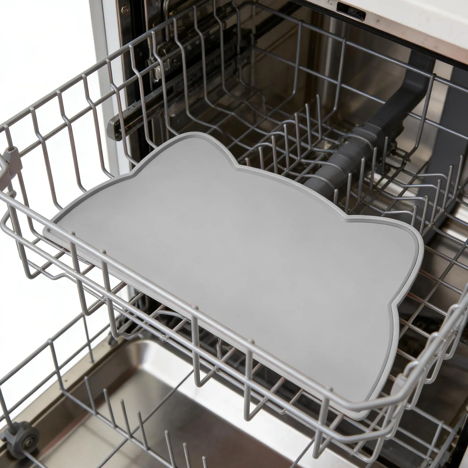 septillar Tappetino Sottociotola in Silicone per Cani e Gatti, Antiscivolo e Impermeabile, 44x25 cm, Grigio Scuro - immagine 4