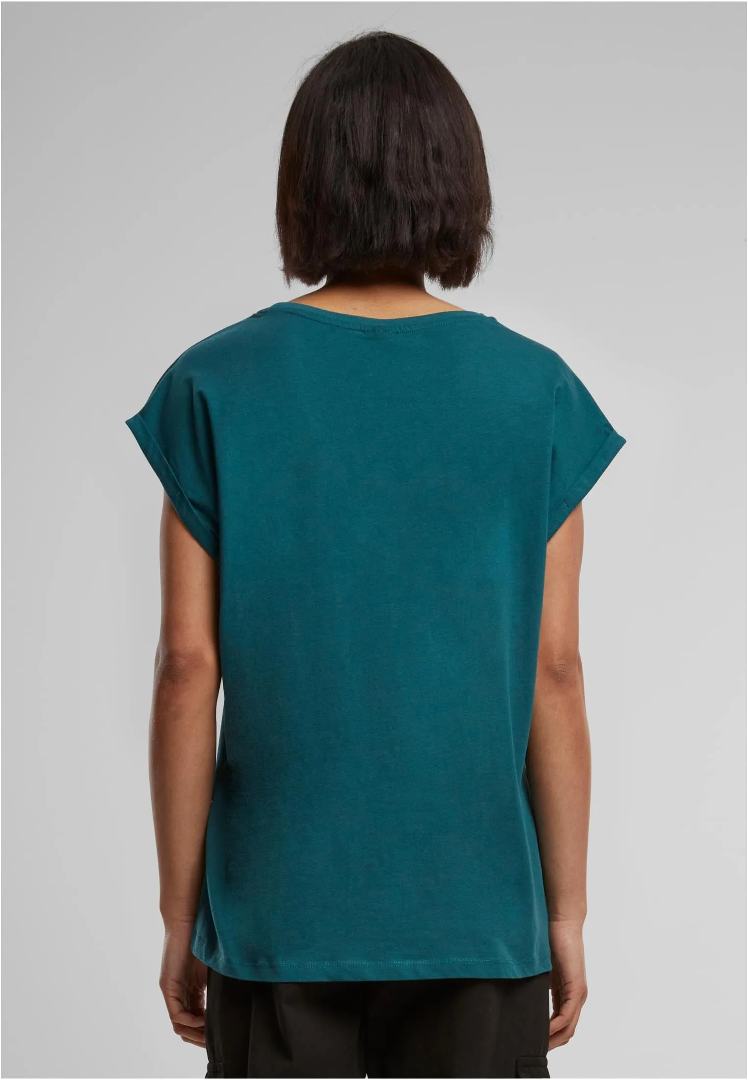 Urban Classics T-shirt da Donna con Manica Arrotolata in Cotone, Rosso Ciliegia, Taglia XXL - immagine 6