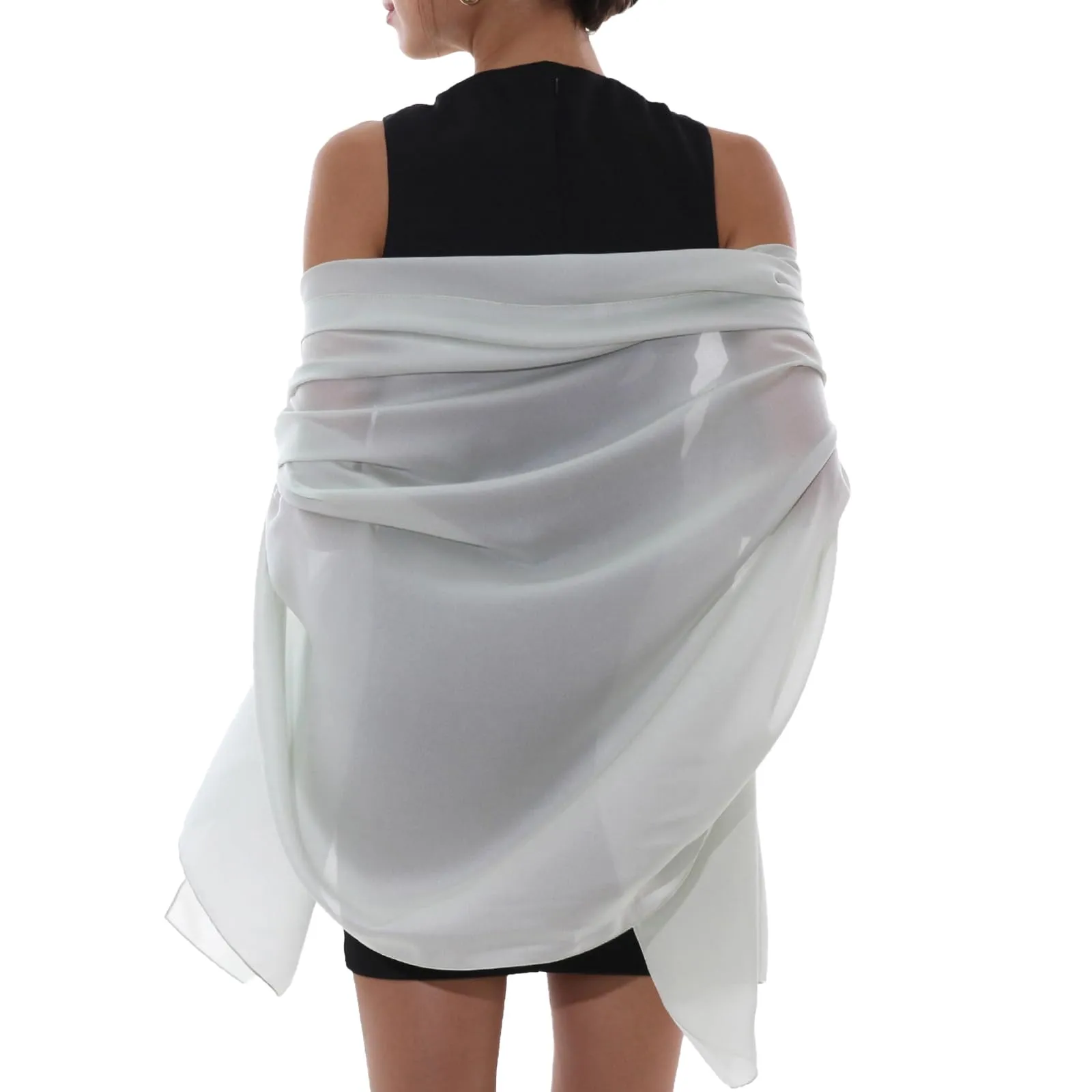 RIIQIICHY Sciarpa in Chiffon per Donna, Scialle Pashmina Formale in Poliestere, Large - immagine 1