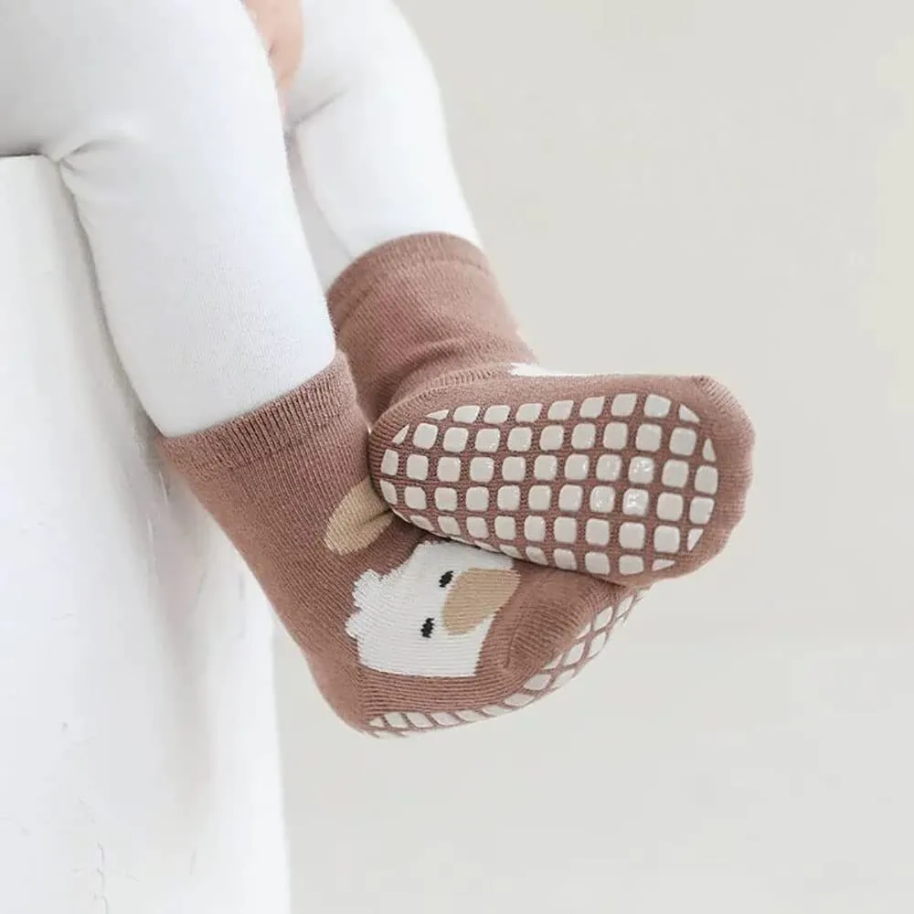 FedMois Calzini Antiscivolo in Cotone per Bimbi, Motivi Animali Pulcino, 5 Paia, 1-3 Anni - immagine 4