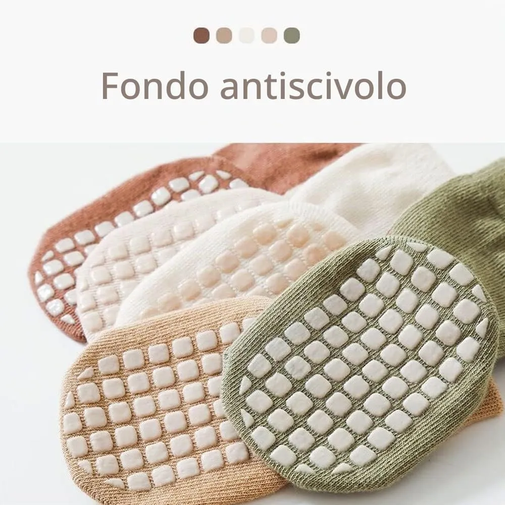 FedMois Calzini Antiscivolo in Cotone per Bambini, Motivi Animali Pulcino, 5 Paia, 3-5 Anni - immagine 3