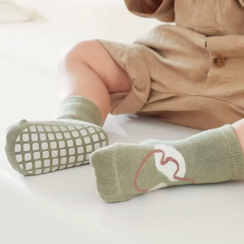 FedMois Calzini Antiscivolo in Cotone per Bambini, Motivi Animali Pulcino, 5 Paia, 3-5 Anni - immagine 5