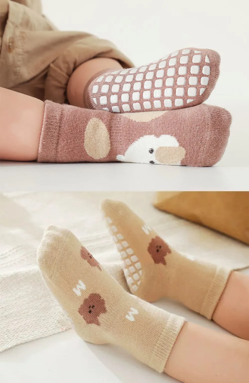 FedMois Calzini Antiscivolo in Cotone per Bambini, Motivi Animali Pulcino, 5 Paia, 3-5 Anni - immagine 7