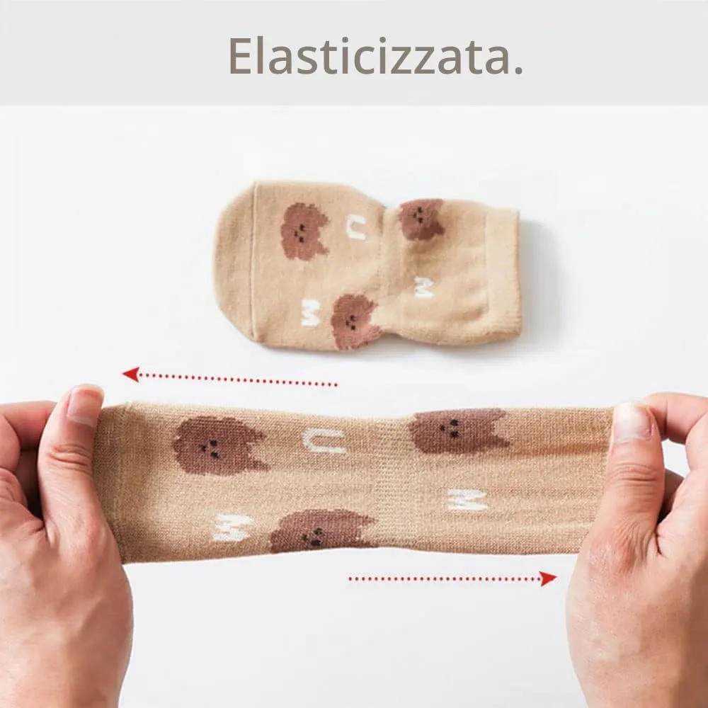 FedMois Calzini Antiscivolo in Cotone per Bimbi, Motivi Animali Pulcino, 0-1 Anno, 5 Paia - immagine 2