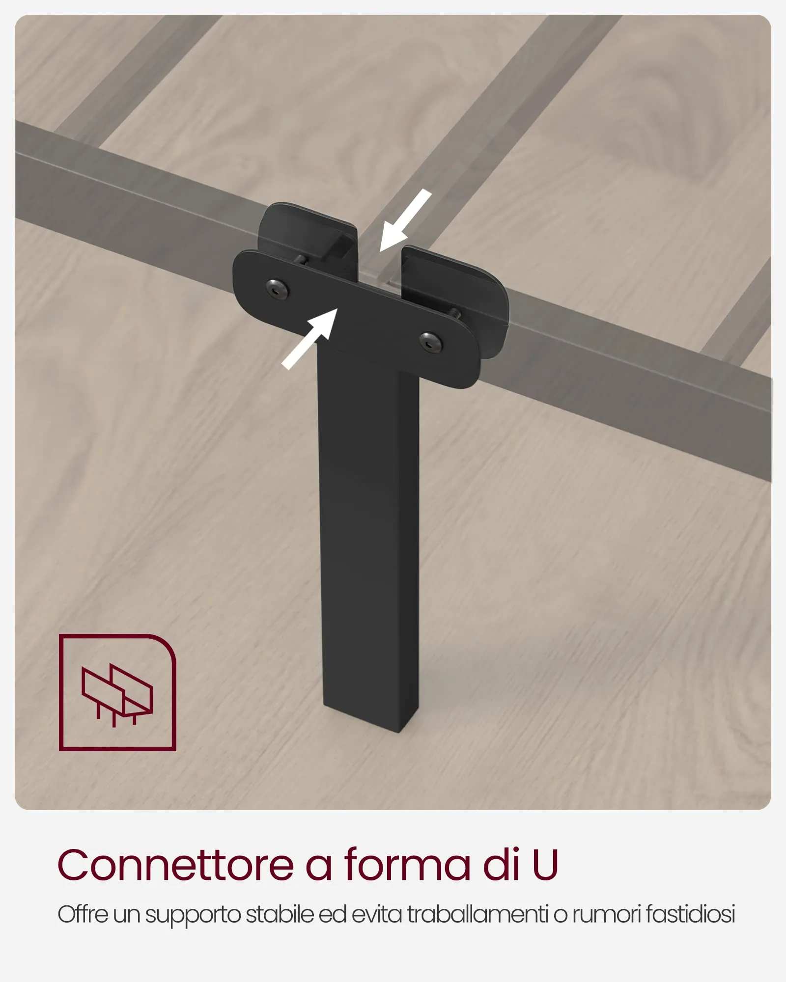 VASAGLE Struttura Letto Singolo in Metallo, 200 x 160 cm, Nero Inchiostro RMB065B01 - immagine 3