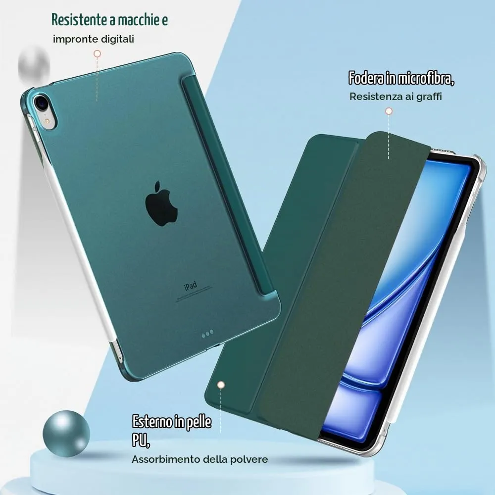 TiMOVO Cover per iPad Air 11" M4/M3/M2, Air 5a/4a Gen 10.9", Gemma Verde - immagine 4