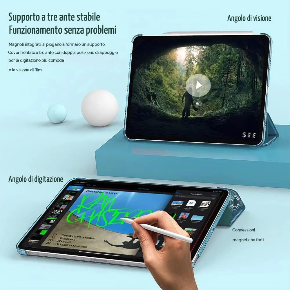 TiMOVO Cover per iPad Air 11" M4/M3/M2, Air 5a/4a Gen 10.9", Gemma Verde - immagine 6