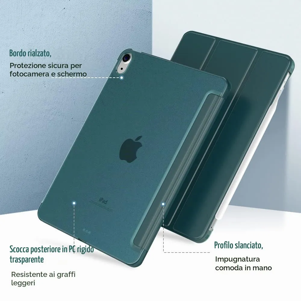 TiMOVO Cover per iPad Air 11" M4/M3/M2, Air 5a/4a Gen 10.9", Gemma Verde - immagine 9