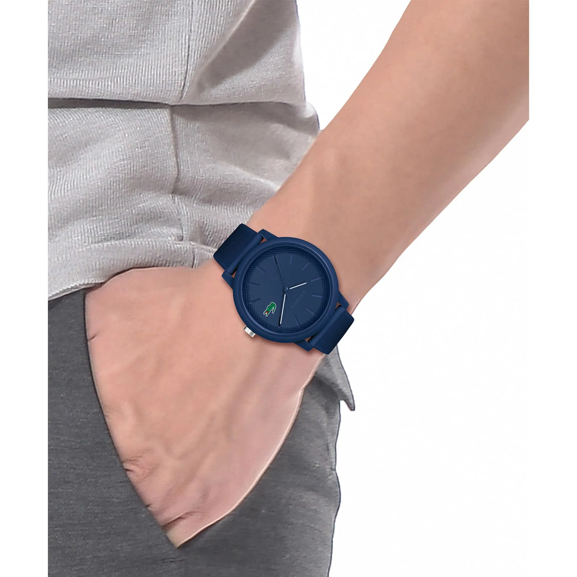 Lacoste 12.12 Orologio Analogico al Quarzo da Uomo, Cinturino in Silicone Blu Navy - 2011172 - immagine 4