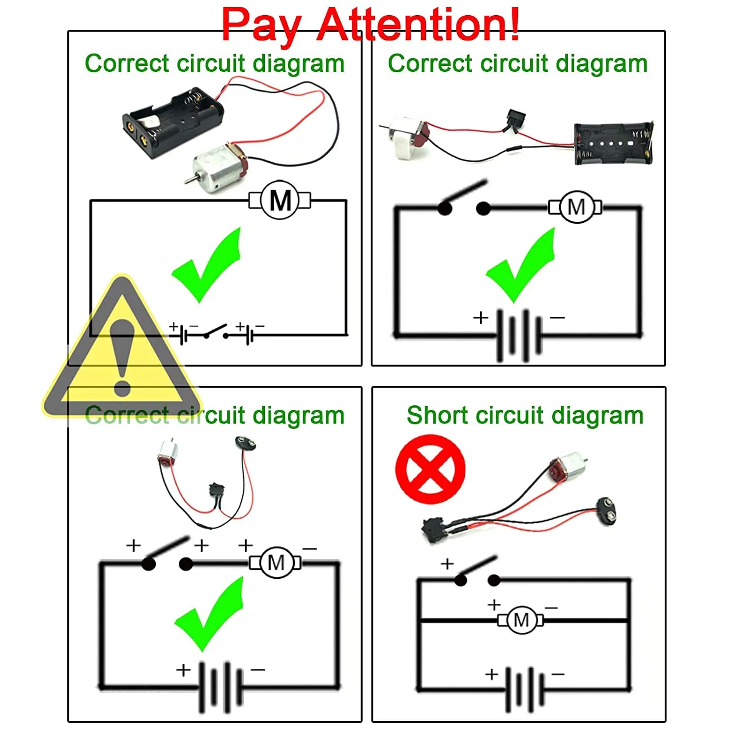 RUNCCI-YUN DC Motor Model Kit 8 Pieces, 1.5V-3V 12000-15000 RPM, includes Rocker Switches, Propellers, and AA Battery Holders for DIY Cars and Boats (130 Mini Motors) - immagine 5