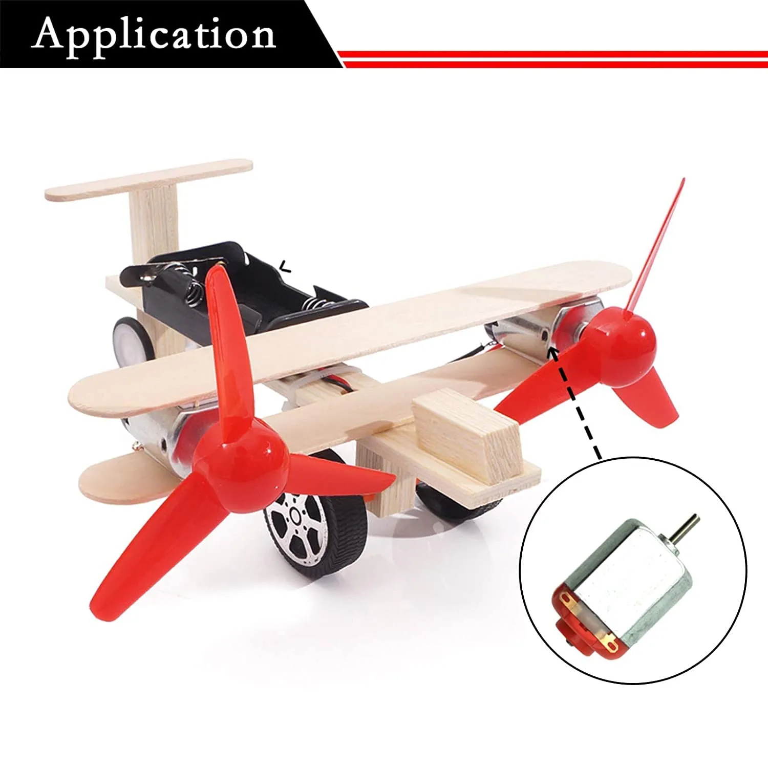 RUNCCI-YUN DC Motor Model Kit 8 Pieces, 1.5V-3V 12000-15000 RPM, includes Rocker Switches, Propellers, and AA Battery Holders for DIY Cars and Boats (130 Mini Motors) - immagine 6