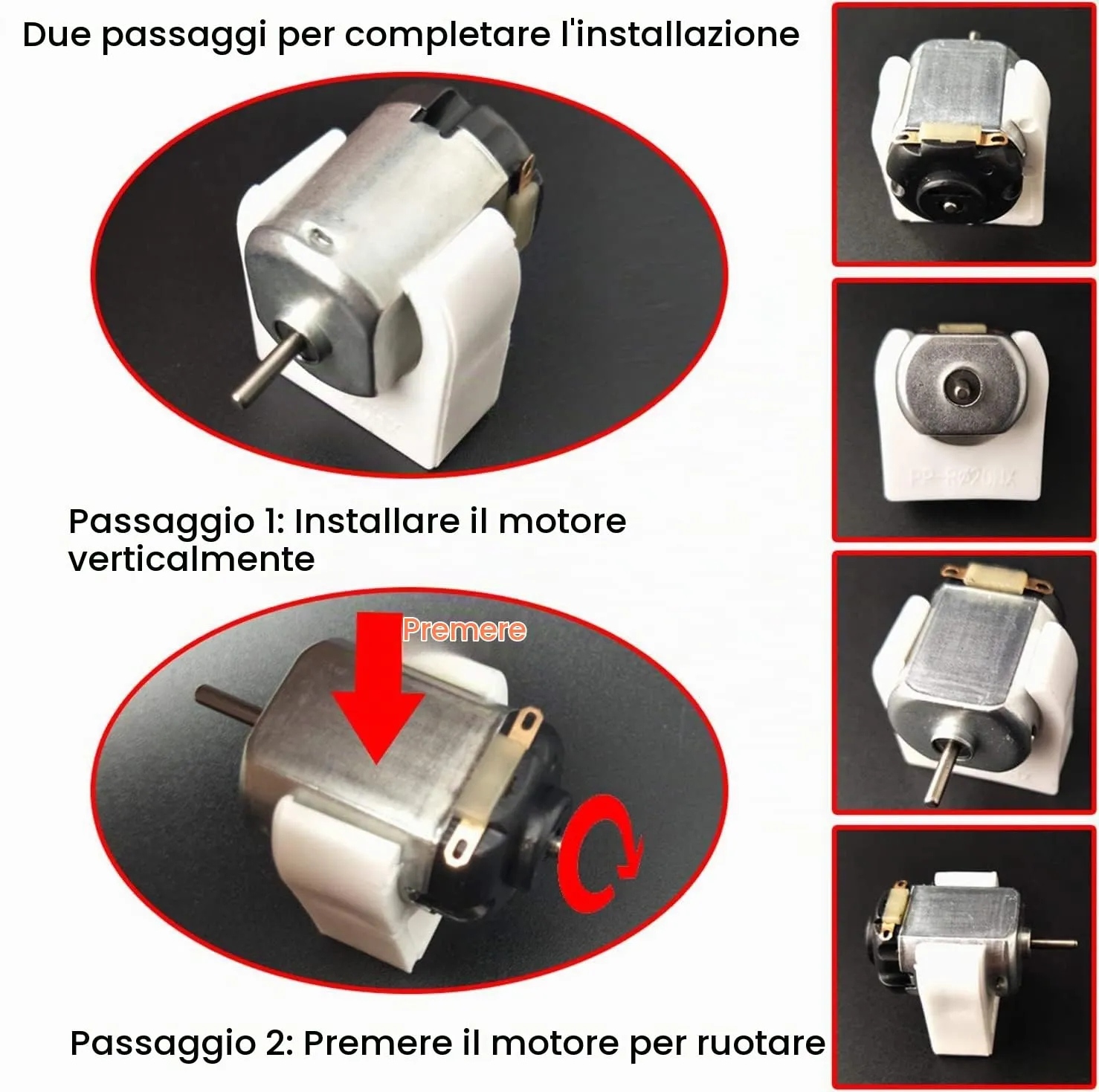 RUNCCI-YUN 8 Set DC Motori Rettangolari 1.5V-3V 15000 RPM con Interruttori, Eliche e Custodie Batteria AA per Modelli DIY (130 Mini Motori) - immagine 4