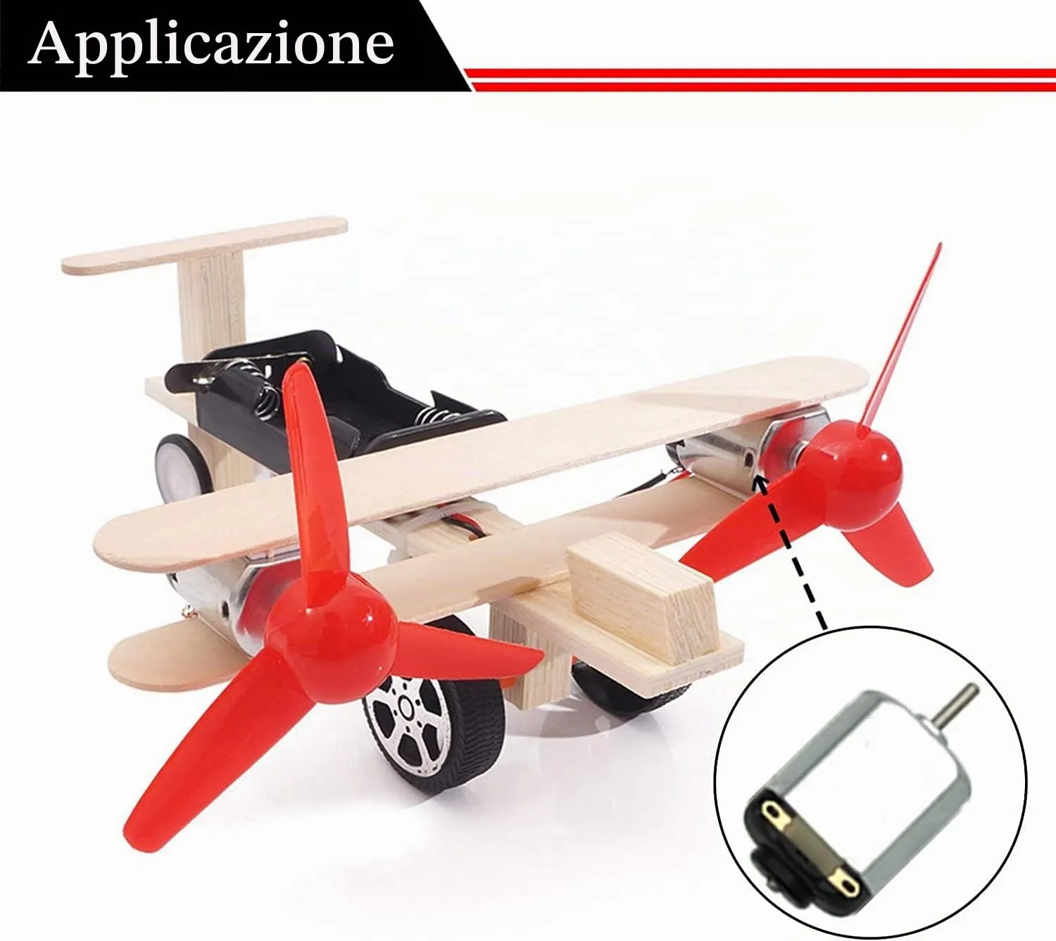 RUNCCI-YUN 8 Set DC Motori Rettangolari 1.5V-3V 15000 RPM con Interruttori, Eliche e Custodie Batteria AA per Modelli DIY (130 Mini Motori) - immagine 6