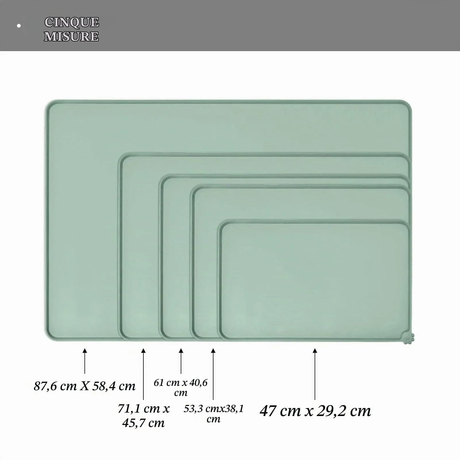 Reopet Tappetino in Silicone per Cibo e Acqua per Animali Domestici, Impermeabile con Bordi Rialzati, 47 x 30 cm, Arancio corallo - immagine 2
