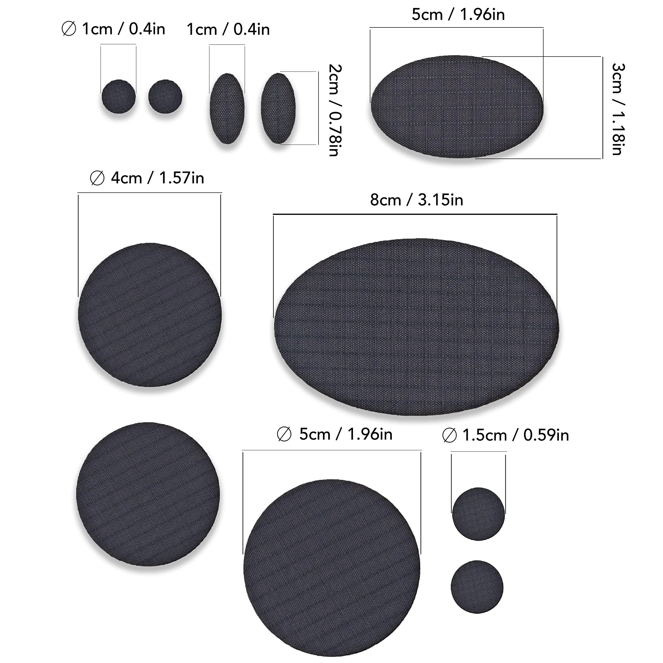 aZengear Toppe di riparazione autoadesive in nylon per piumini e sacchi a pelo, 11 pezzi, Grigio scuro - immagine 3