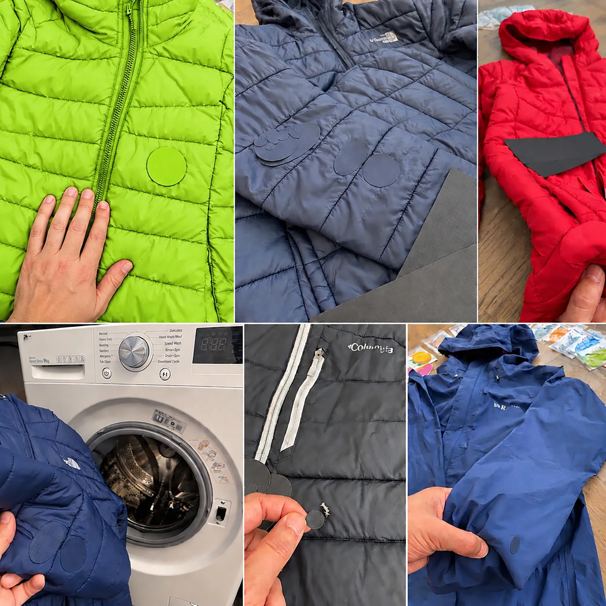 aZengear Toppe di Riparazione Autoadesive in Nylon Impermeabili per Piumini e Sacchi a pelo, 11 Pezzi, Verde - immagine 8