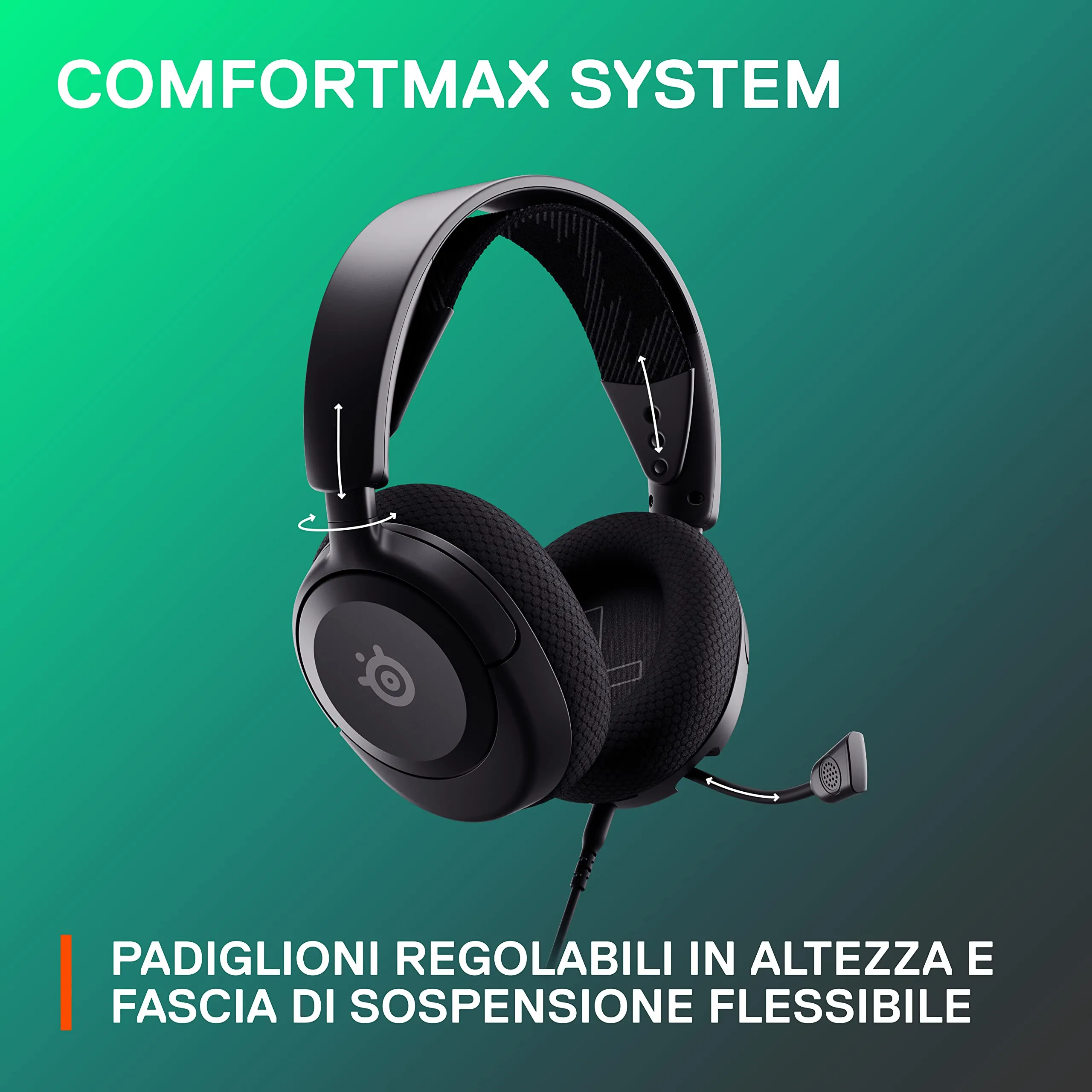 SteelSeries Arctis Nova 1 Cuffie da gaming PC, PS5, PS4, Switch, Xbox - Nero - immagine 9
