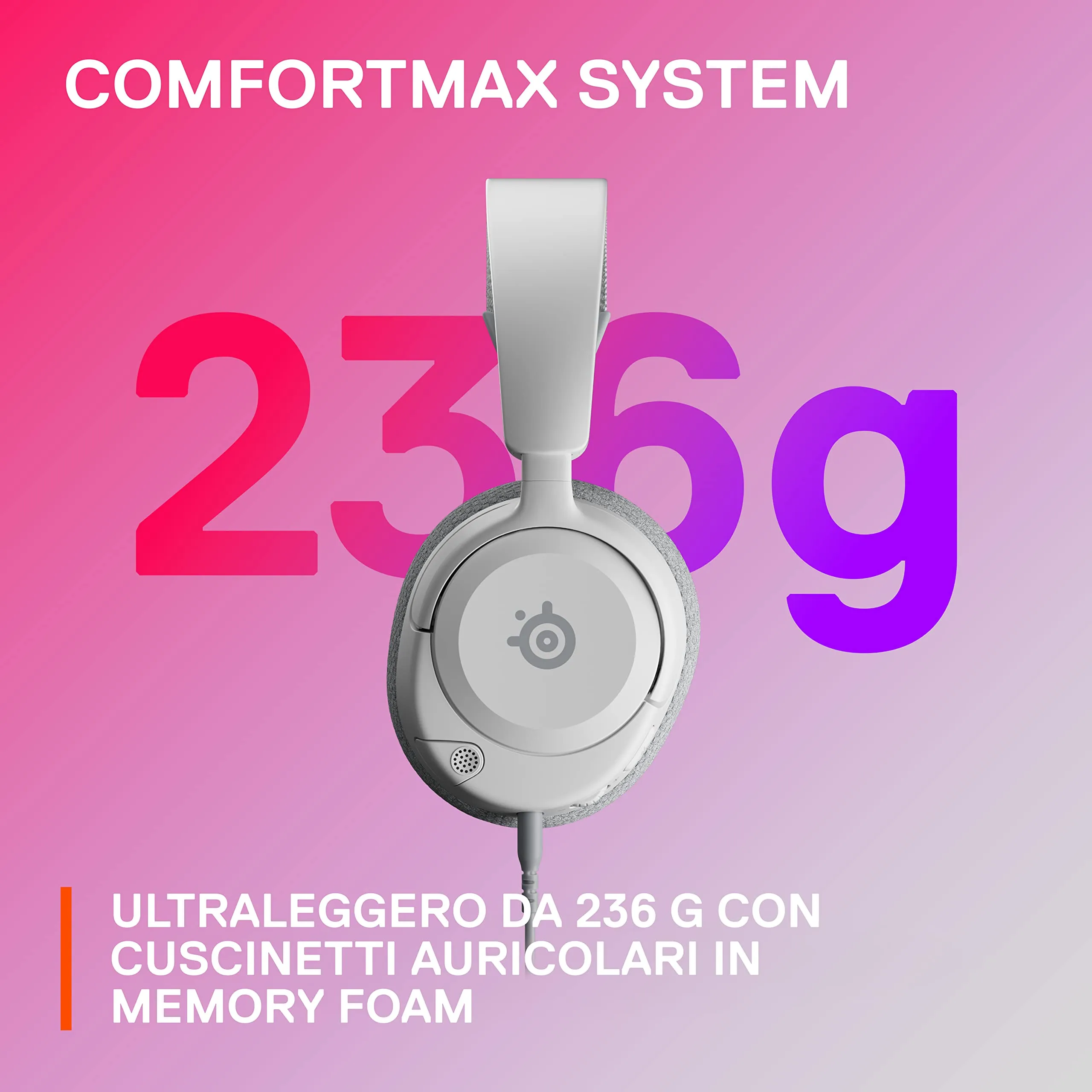 SteelSeries Arctis Nova 1 Cuffie da Gaming Multisistema - Bianco - immagine 7