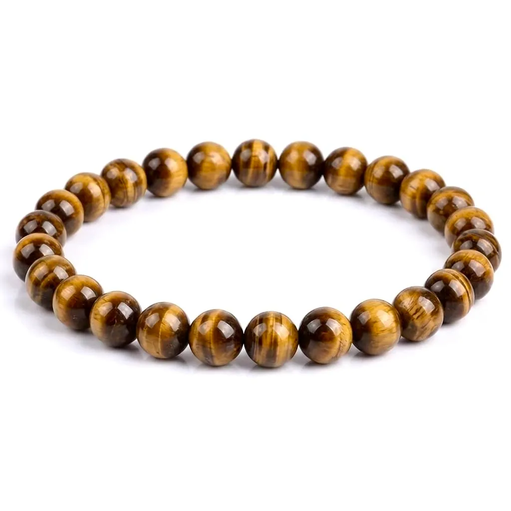 Alchimia Bracciale Elastico Unisex in Occhio di Tigre 6 mm - immagine 1