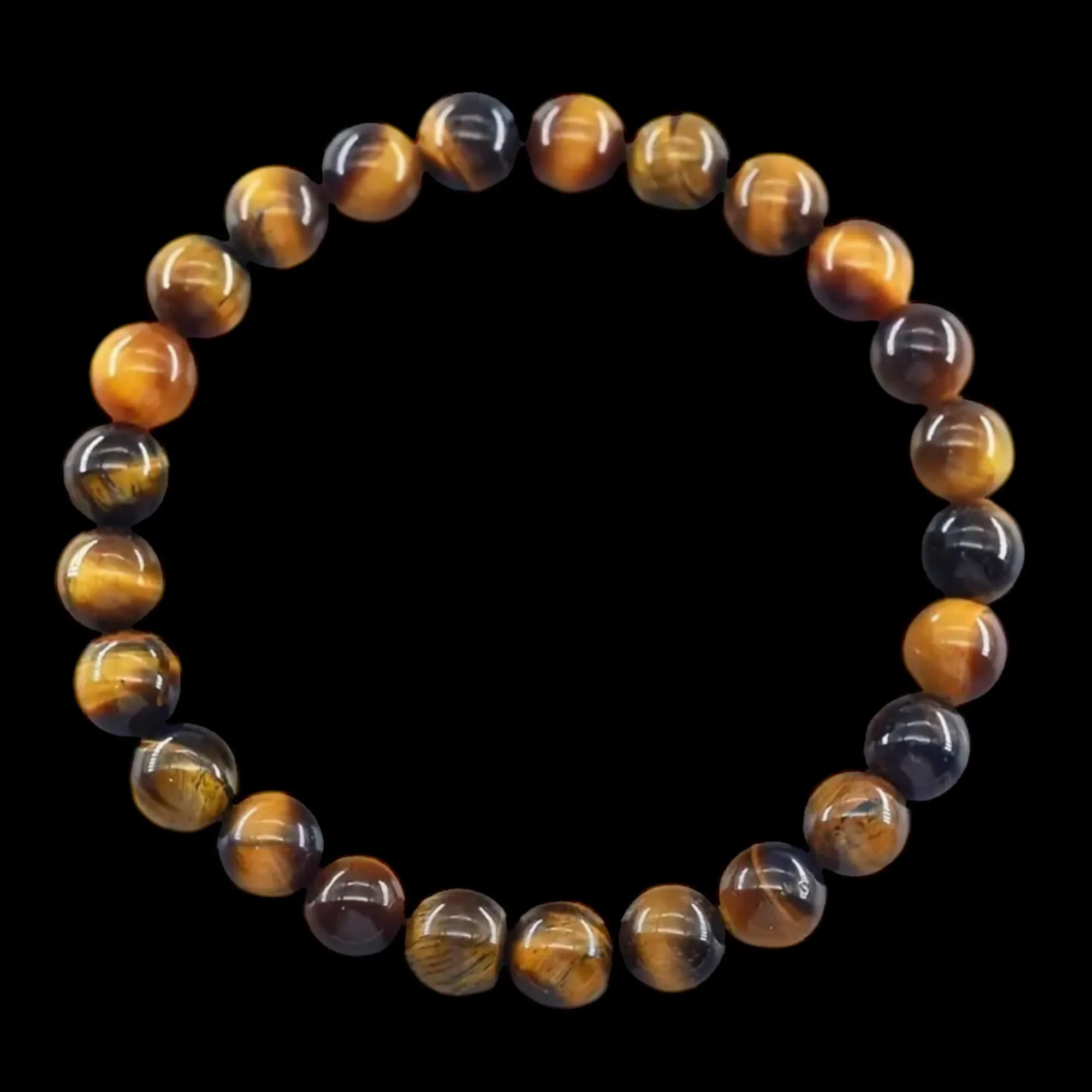 Alchimia Bracciale Elastico Unisex in Occhio di Tigre 6 mm - immagine 4