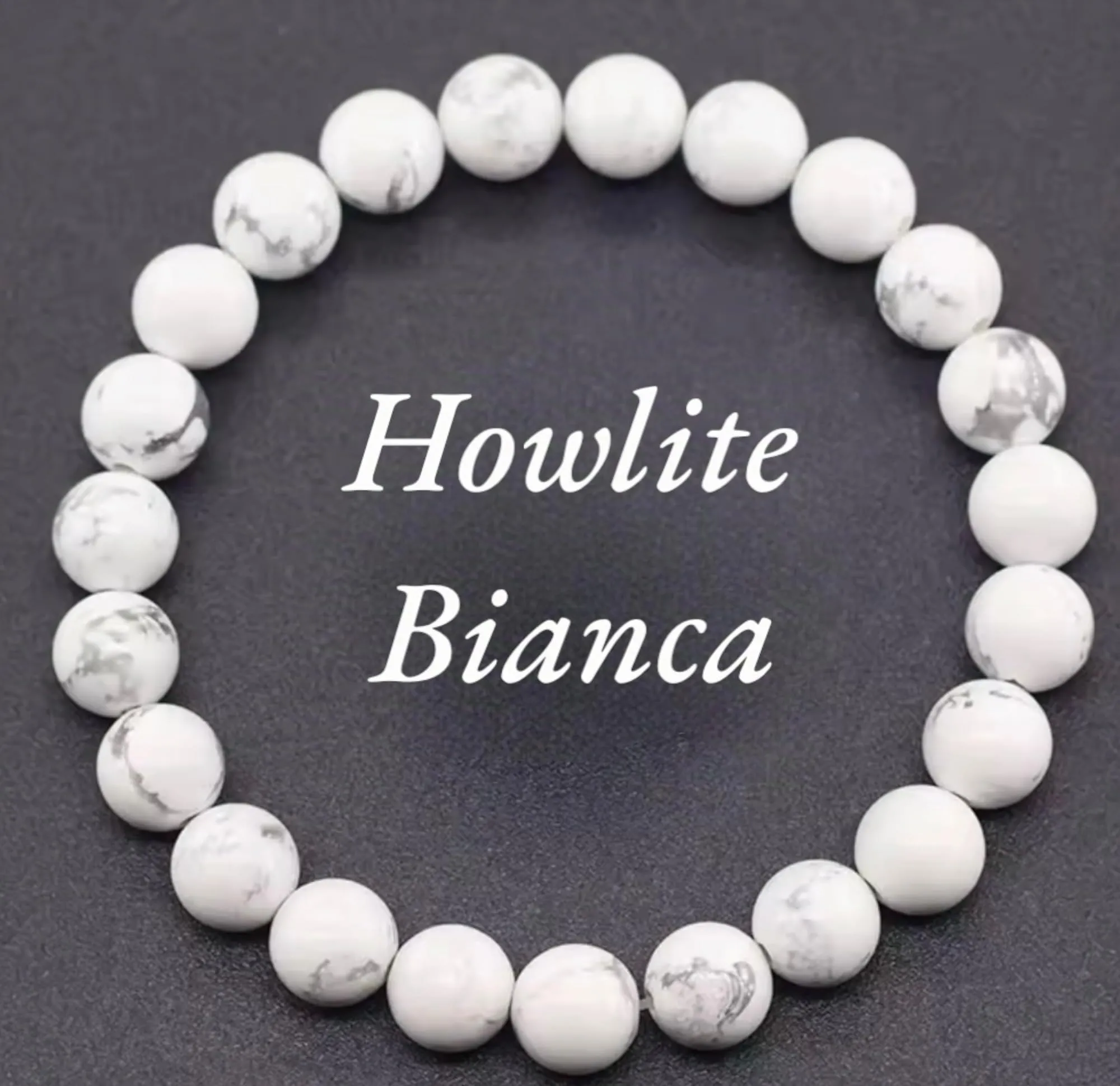 Alchimia Bracciale Elastico in Howlite Bianca 6mm - immagine 7