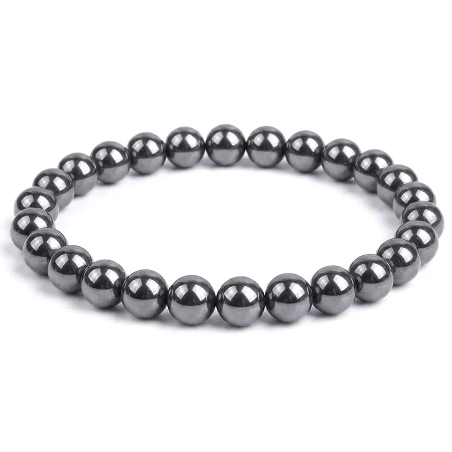 Alchimia Bracciale Elastico in Ematite, Pietre Naturali 6 mm - immagine 1