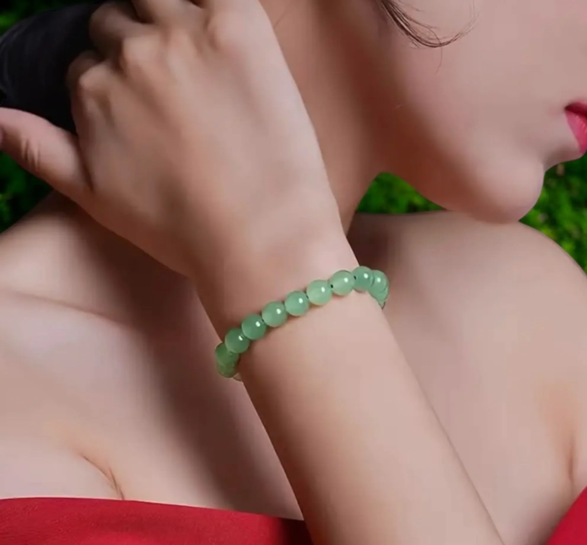 Generico Alchimia Bracciale Elastico in Avventurina 6 mm per Donna e Uomo - immagine 2