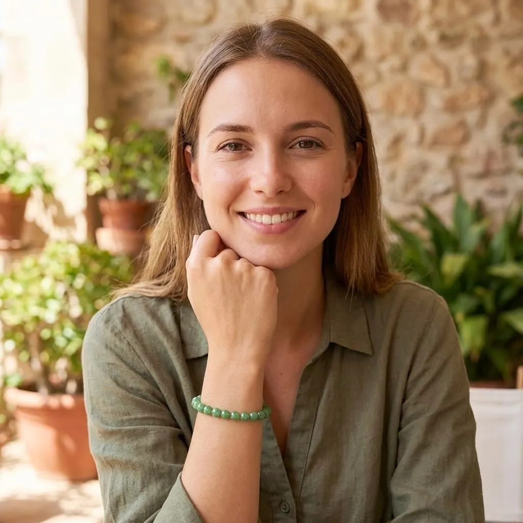 Generico Alchimia Bracciale Elastico in Avventurina 6 mm per Donna e Uomo - immagine 3