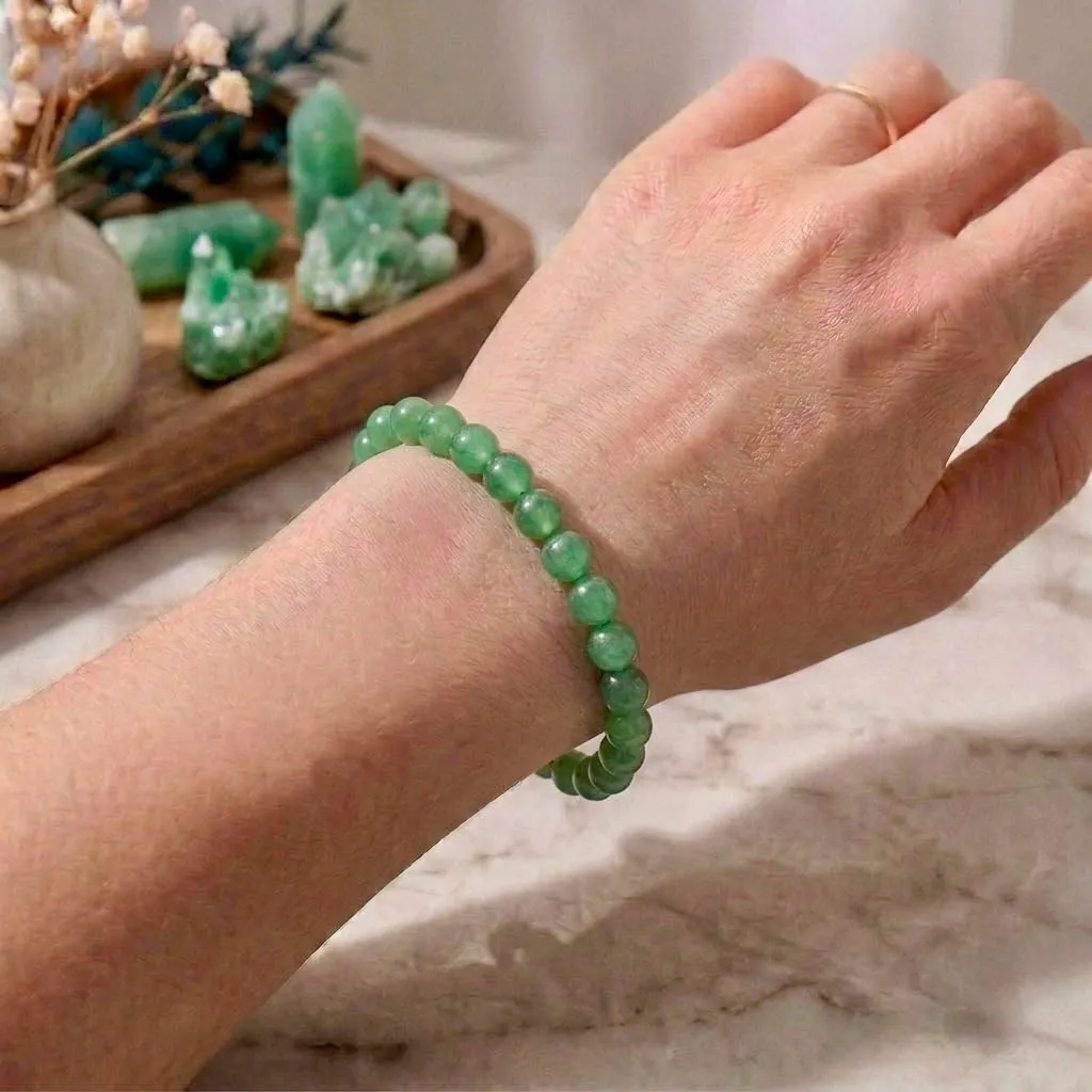 Generico Alchimia Bracciale Elastico in Avventurina 6 mm per Donna e Uomo - immagine 5