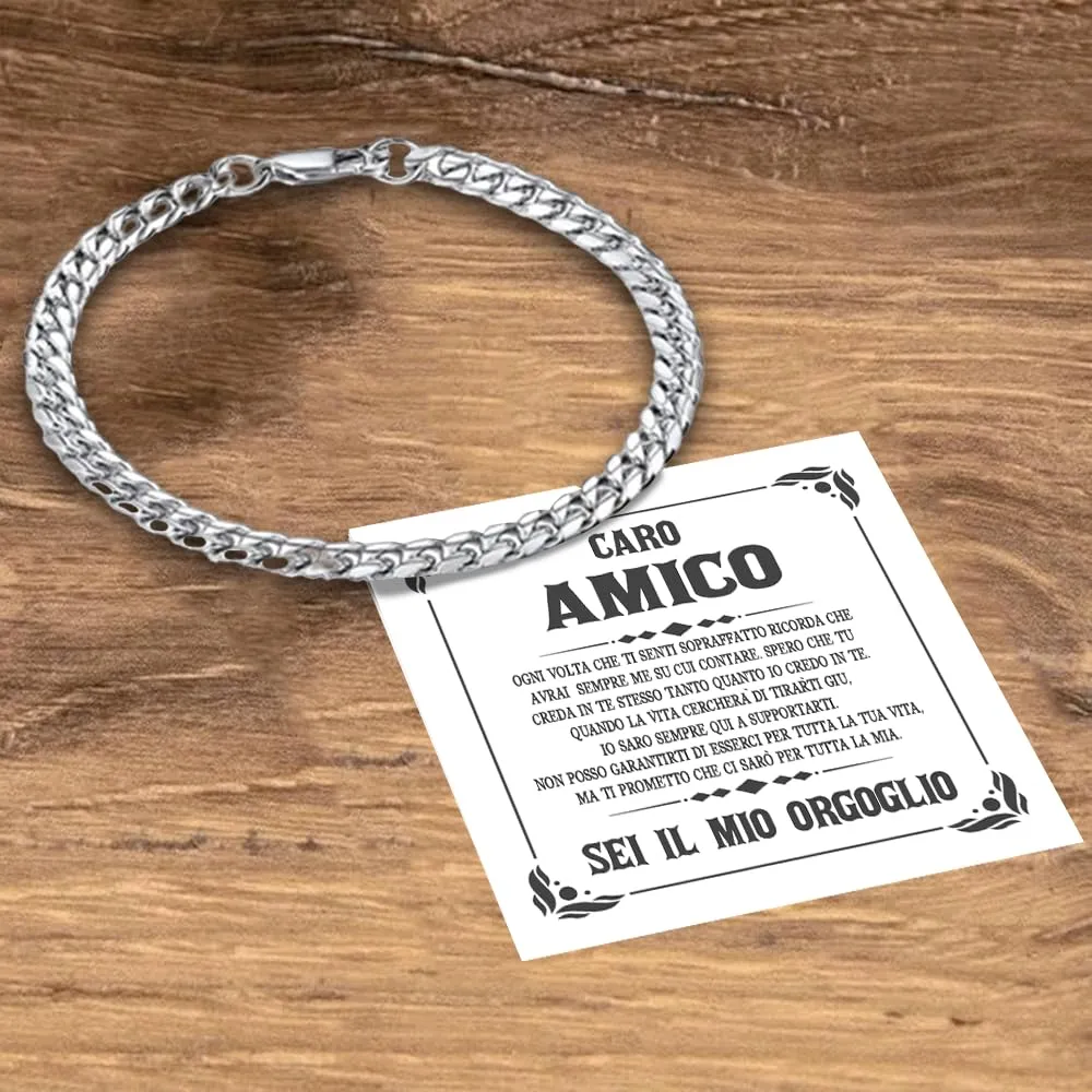 Bramart Bracciale Cubano Uomo in Acciaio Inox Lucidato, 21 cm - immagine 3