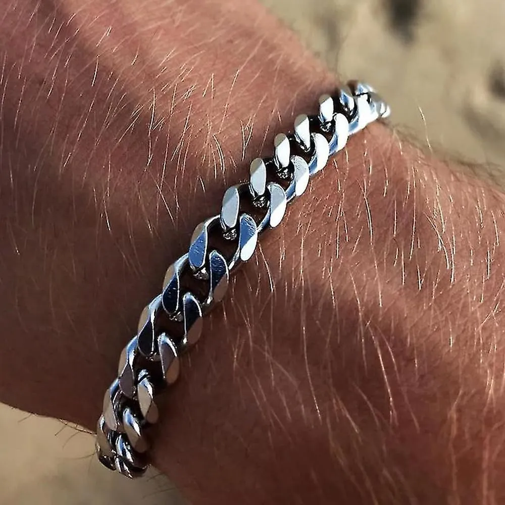 Bramart Bracciale Cubano Uomo in Acciaio Inox Lucidato, 21 cm - immagine 5