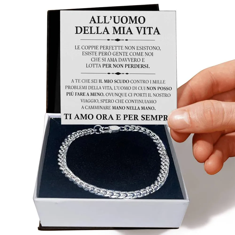 Bramart Bracciale Cubano Uomo in Acciaio Inox Lucidato, 21 cm - immagine 2
