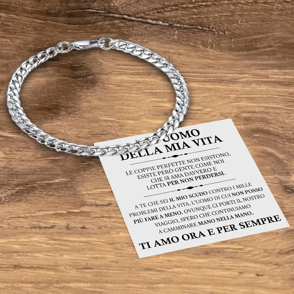 Bramart Bracciale Cubano Uomo in Acciaio Inox Lucidato, 21 cm - immagine 3
