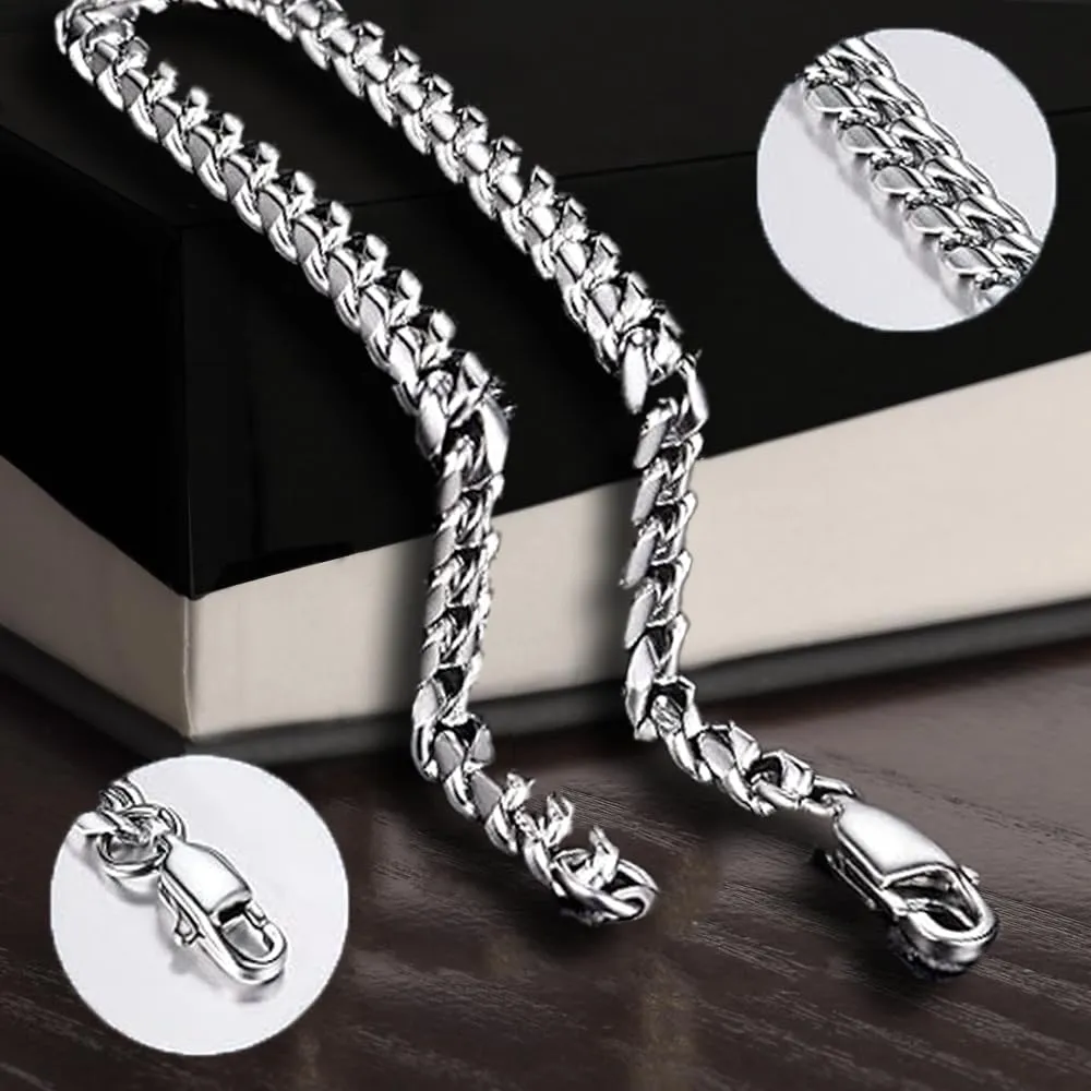 Bramart Bracciale Cubano Uomo in Acciaio Inox Lucidato, 21 cm - immagine 4