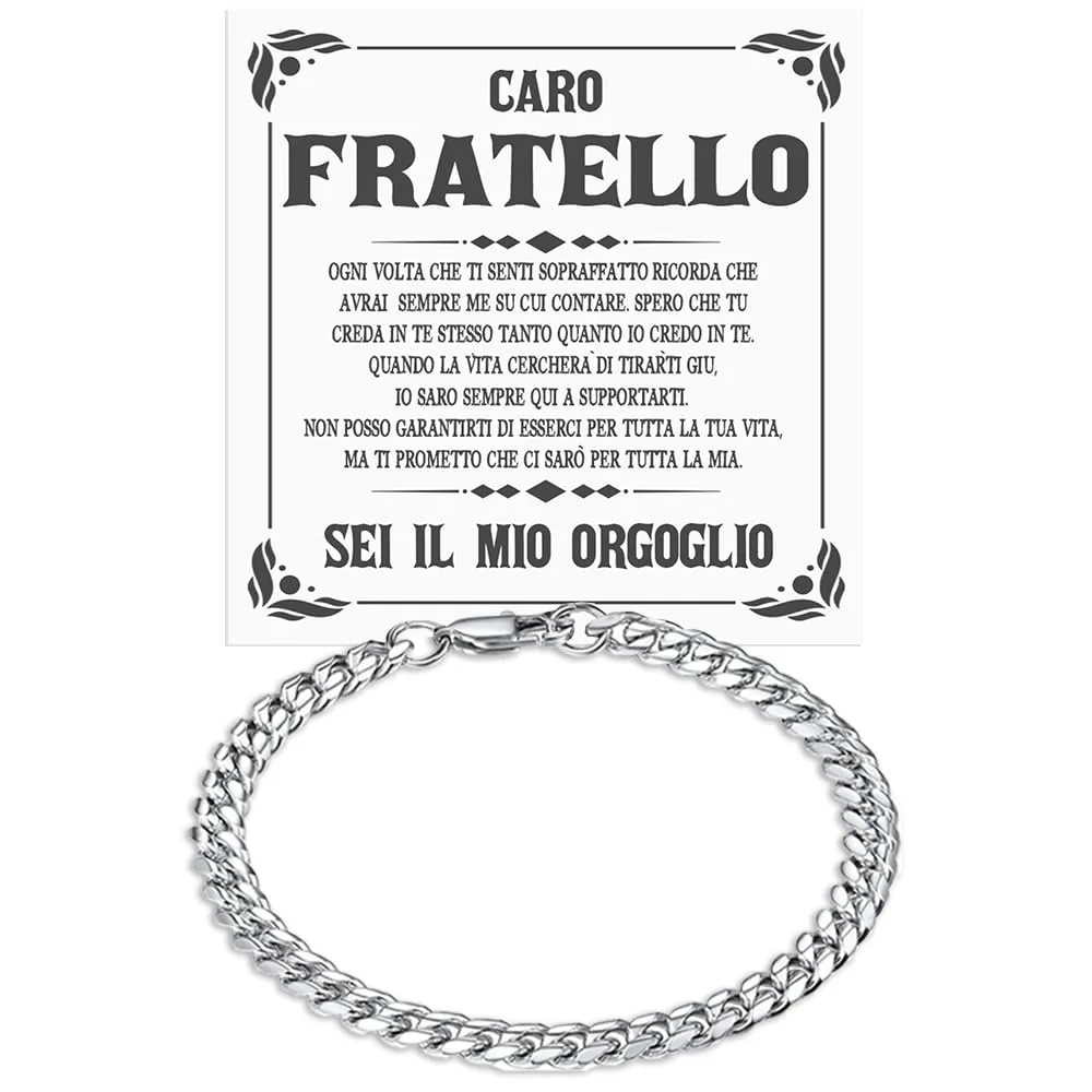 Bramart Bracciale Cubano Uomo in Acciaio Inox Lucidato, 21 cm - immagine 1