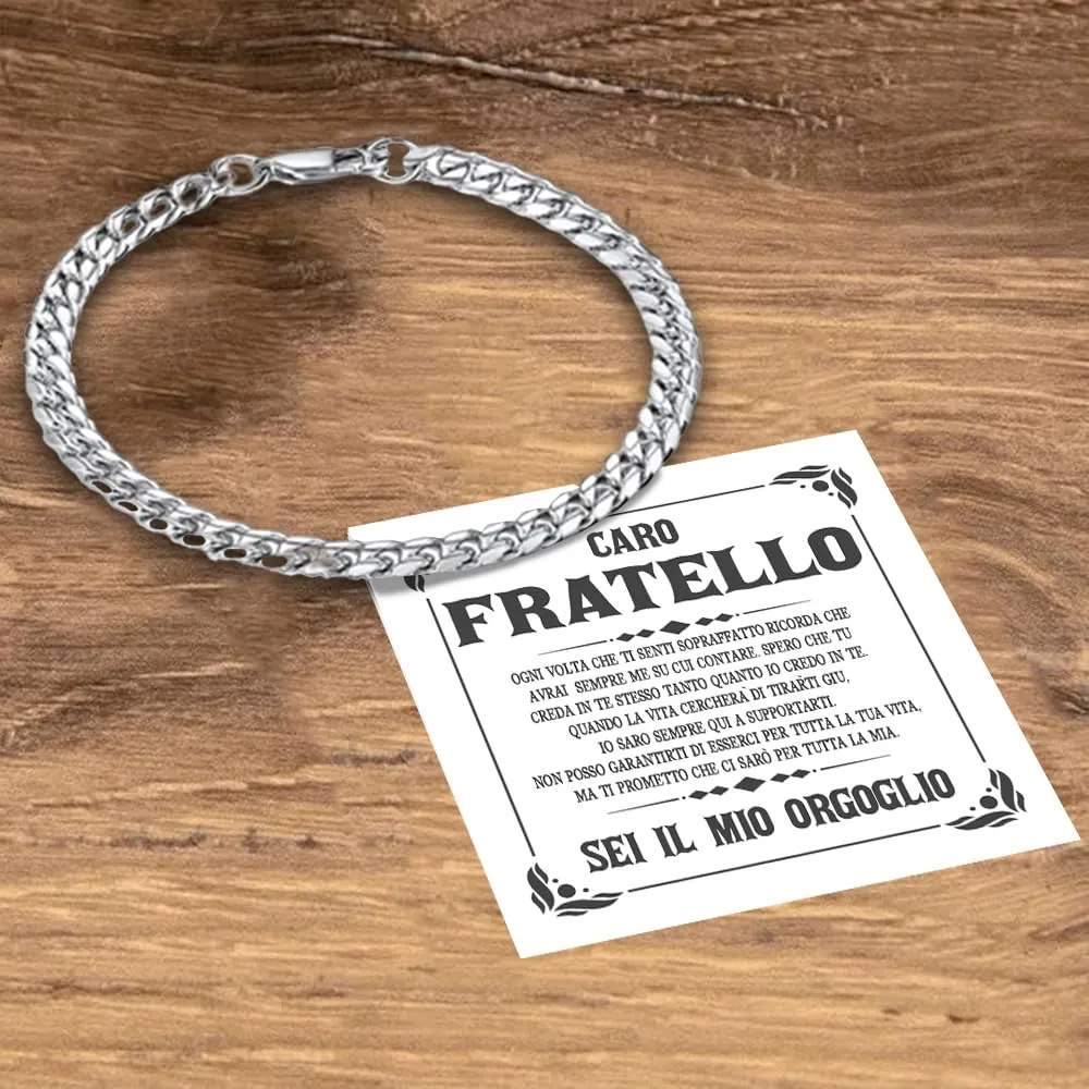 Bramart Bracciale Cubano Uomo in Acciaio Inox Lucidato, 21 cm - immagine 2
