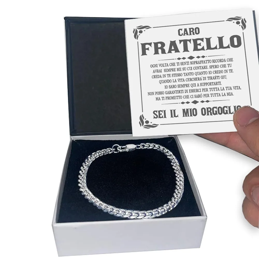 Bramart Bracciale Cubano Uomo in Acciaio Inox Lucidato, 21 cm - immagine 3
