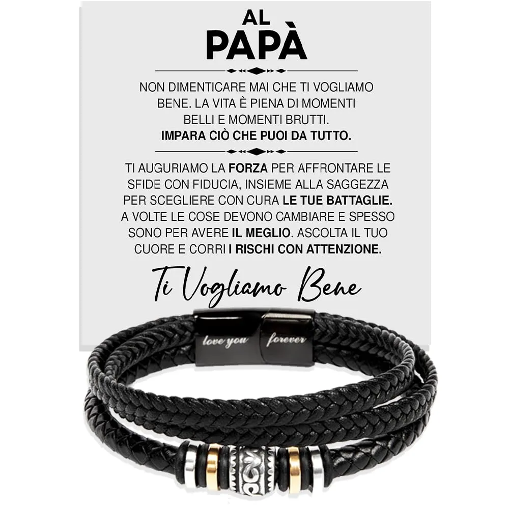 Bramart Bracciale Uomo in Pelle Intrecciata e Acciaio Inossidabile, 21 cm - immagine 1