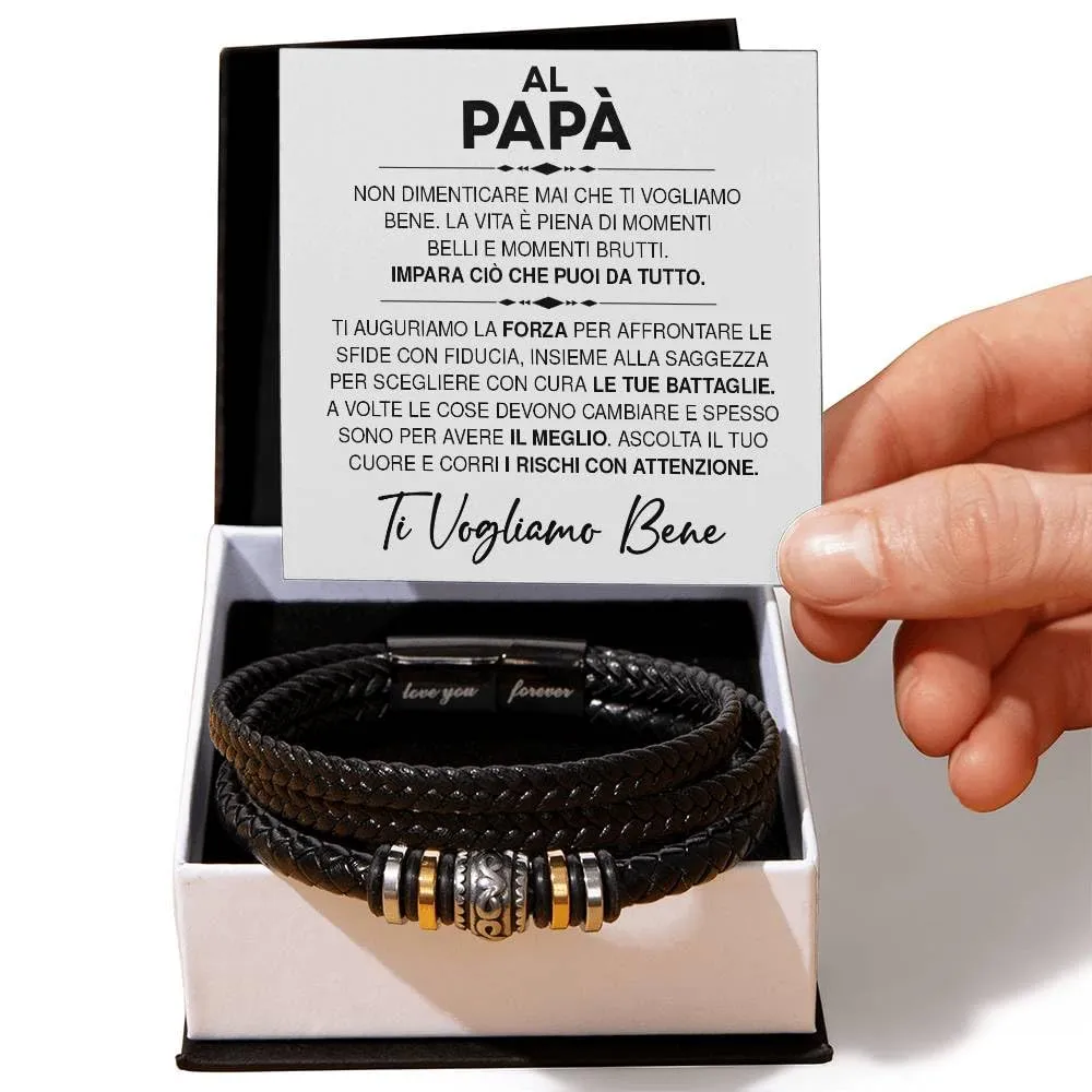 Bramart Bracciale Uomo in Pelle Intrecciata e Acciaio Inossidabile, 21 cm - immagine 2