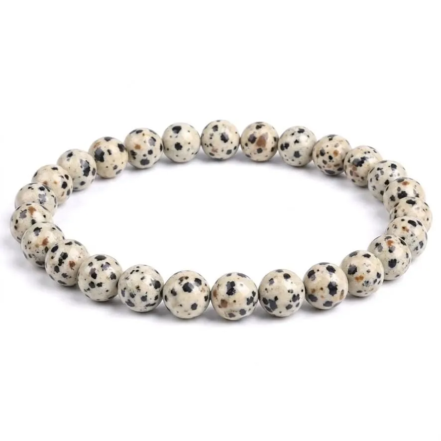 Alchimia Bracciale Elastico Unisex in Diaspro Dalmata 6 mm - immagine 1