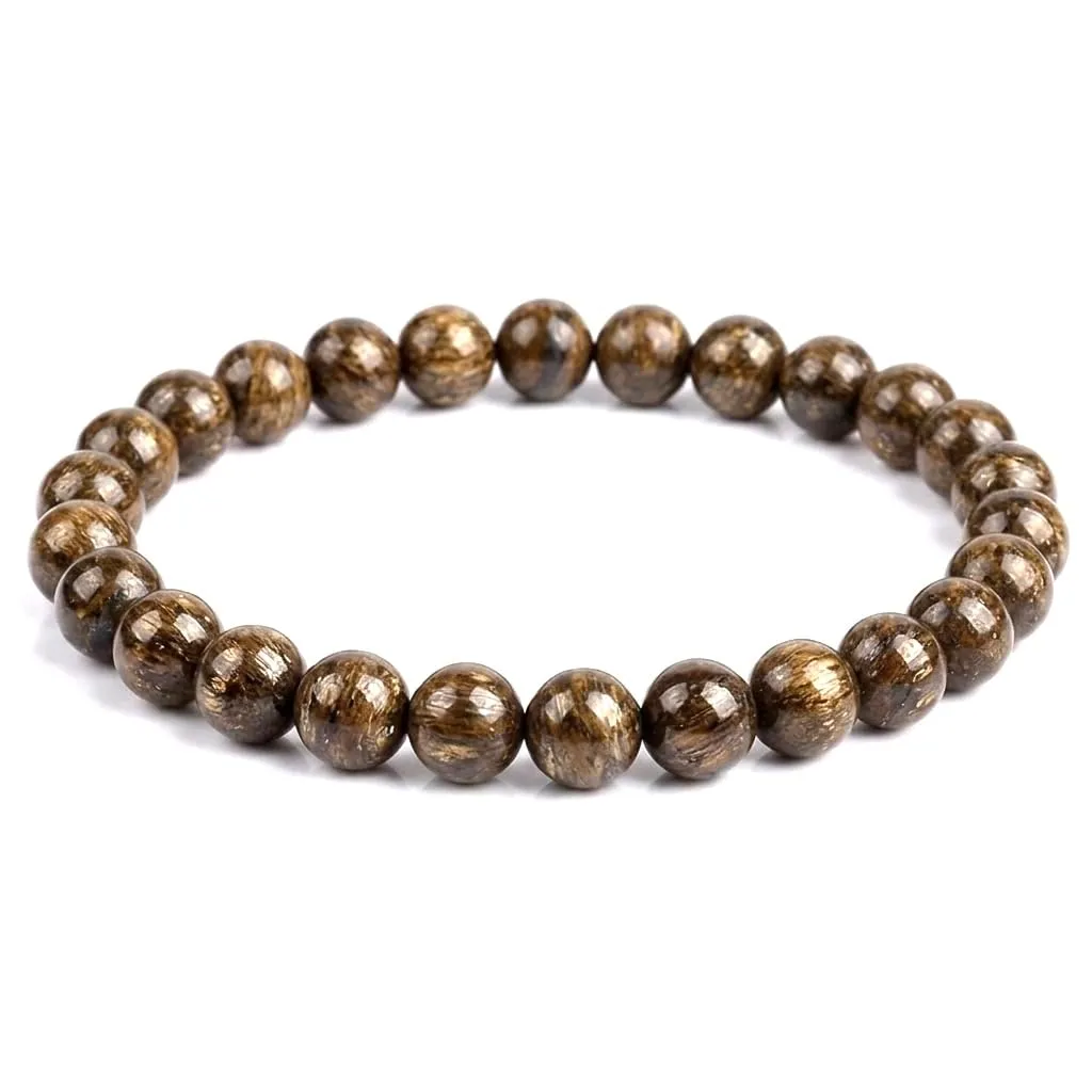 Alchimia Bracciale Elastico in Bronzite, Pietre Naturali 6mm - immagine 1