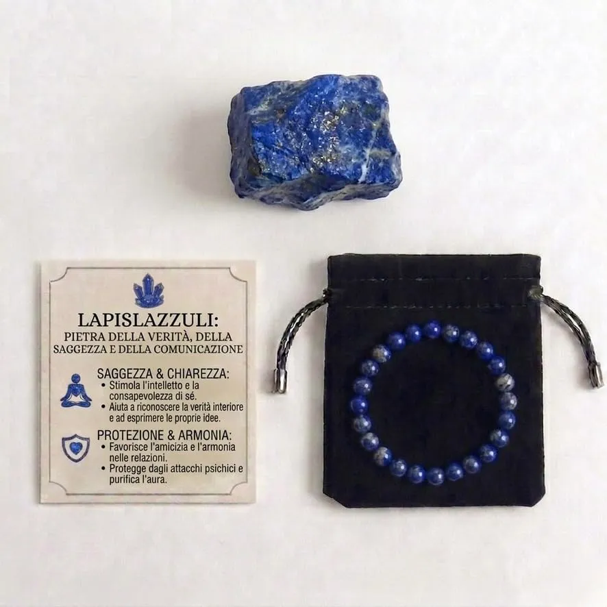 Alchimia Bracciale Elastico in Lapislazzuli Pietre Naturali 6mm - immagine 5