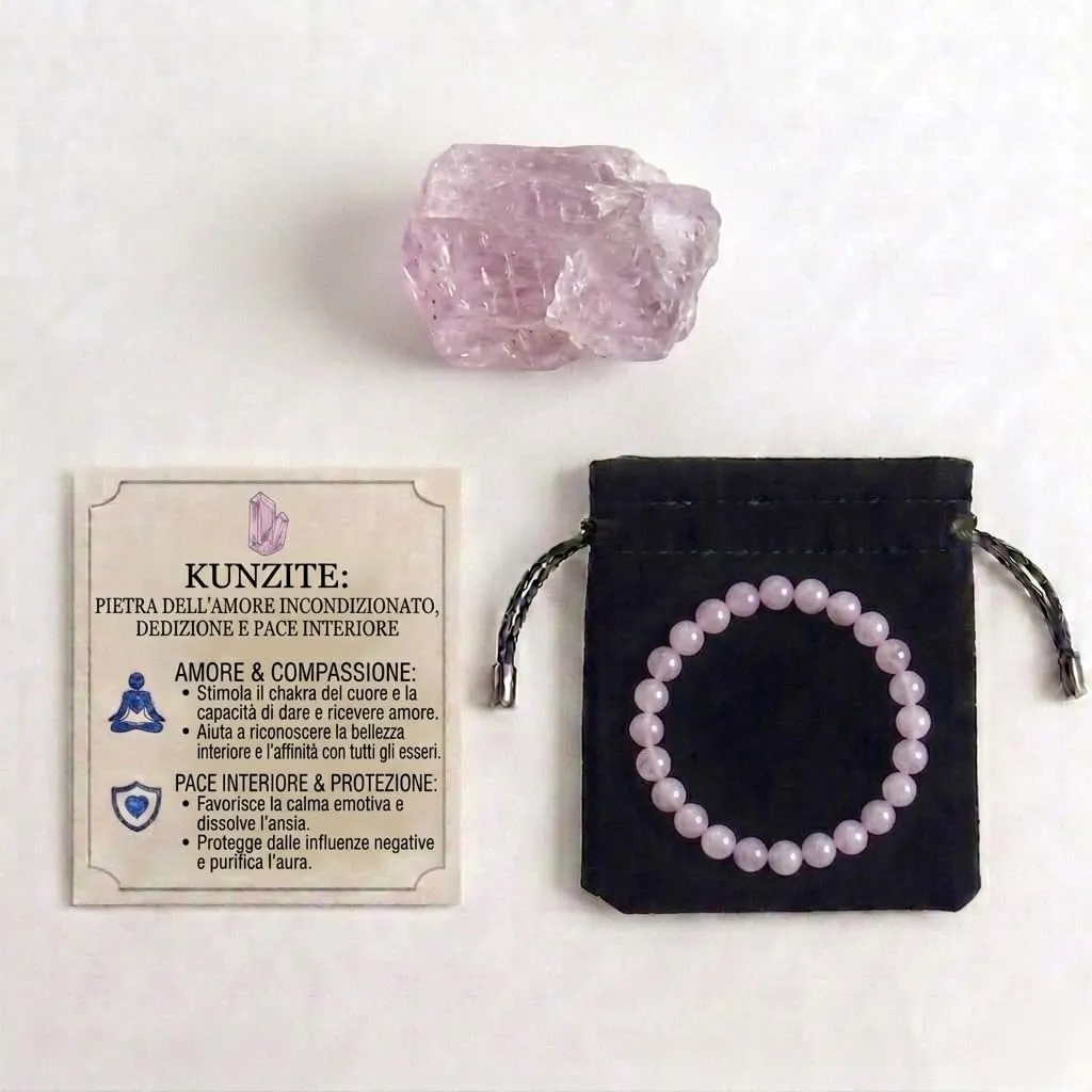 Alchimia Bracciale Unisex Elastico in Kunzite 6 mm - immagine 3