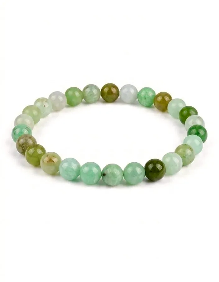 Alchimia Bracciale elastico in pietre naturali 6 mm crisoprasio unisex - immagine 3