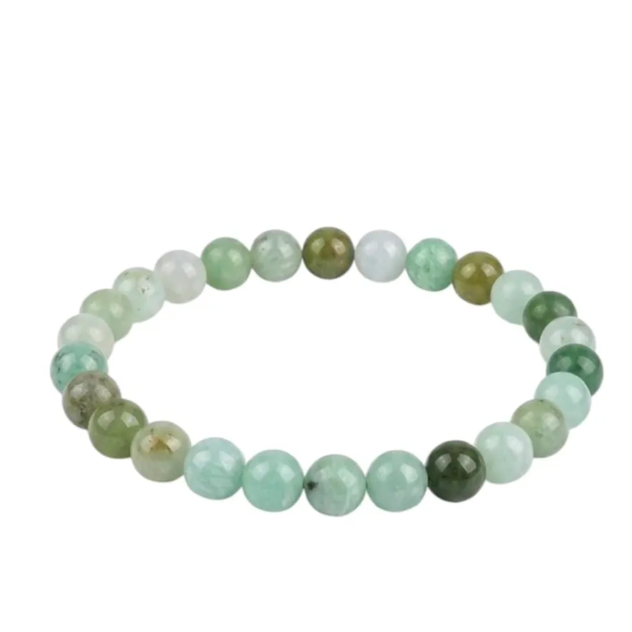 Alchimia Bracciale elastico in pietre naturali 6 mm crisoprasio unisex - immagine 5